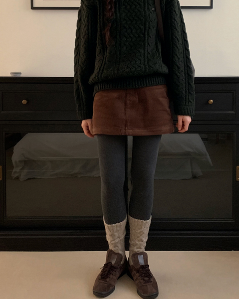 [SLOWAND] Symbol Corduroy Miniskirt