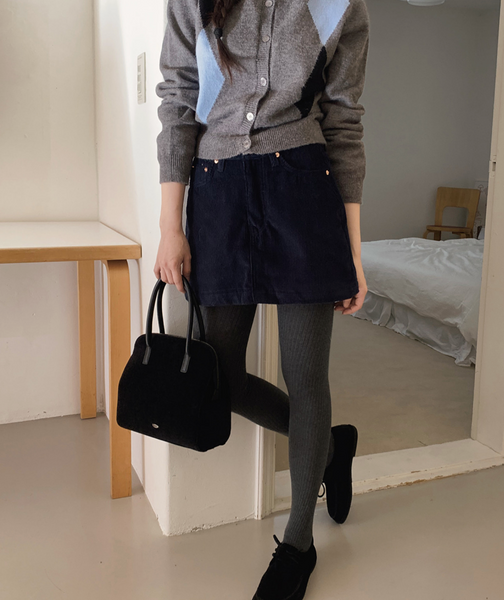 [SLOWAND] Symbol Corduroy Miniskirt
