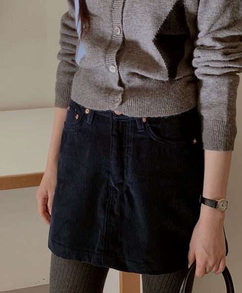 [SLOWAND] Symbol Corduroy Miniskirt