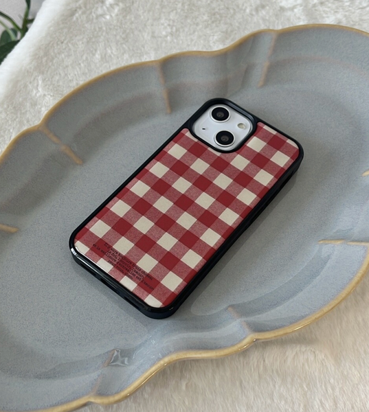 [dear my muse.] Red Checker Board Epoxy Phone Case