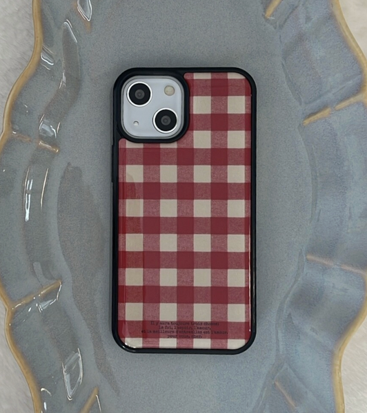 [dear my muse.] Red Checker Board Epoxy Phone Case