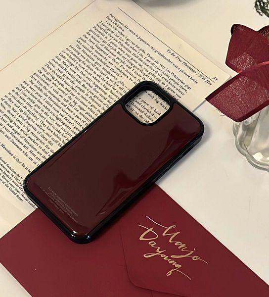 [dear my muse.] Burgundy Wine Epoxy Phone Case