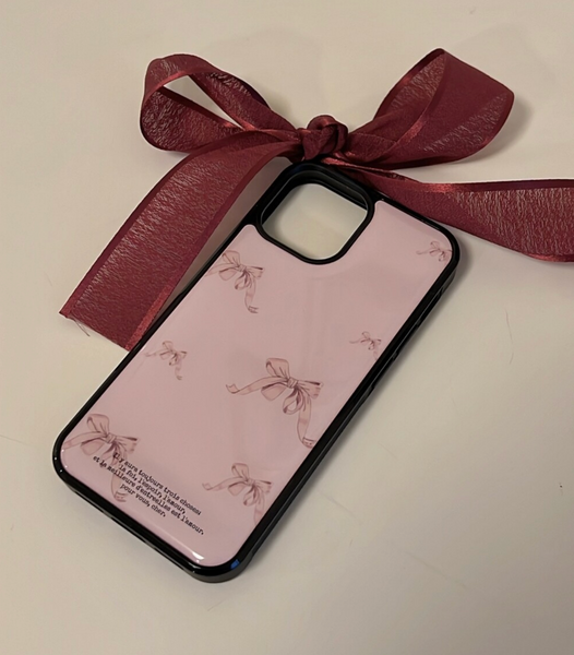 [dear my muse.] Pink Ribbon Epoxy Phone Case