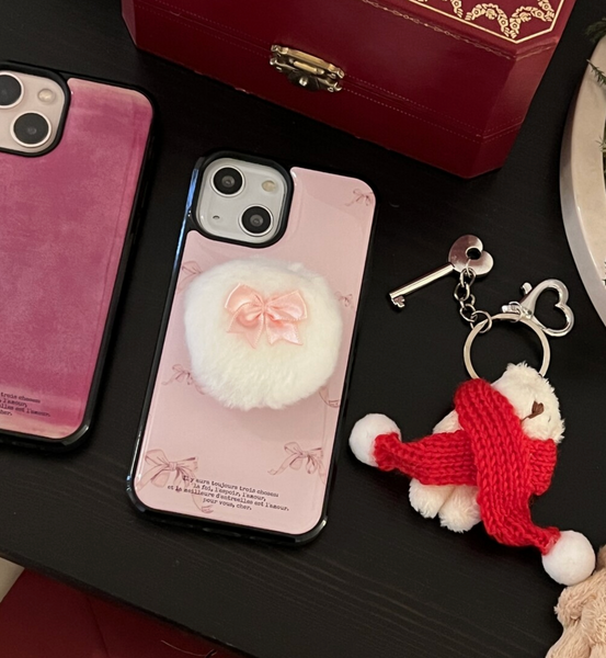 [dear my muse.] Pink Ribbon Epoxy Phone Case