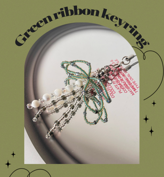 [moodmoons] Green Ribbon Keyring