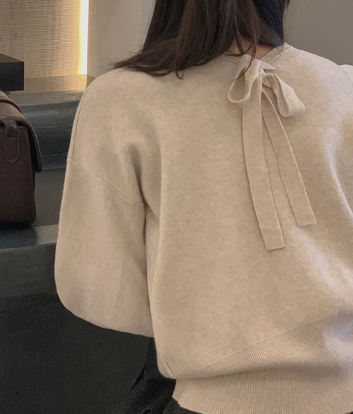 [CHERRYKOKO] Molly V-Neck Back Ribbon Knitwear