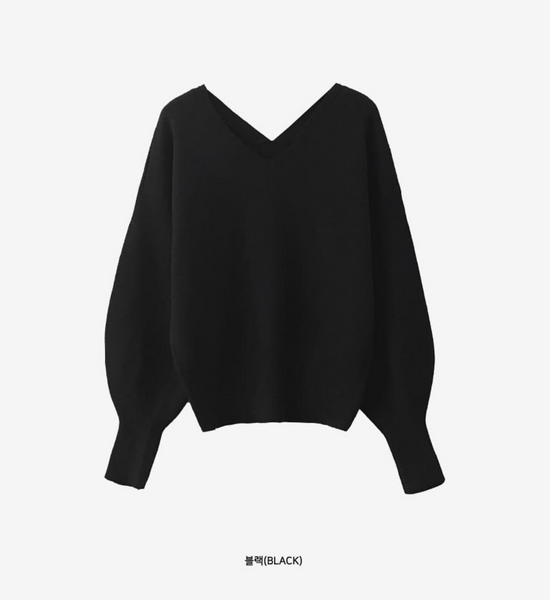 [CHERRYKOKO] Molly V-Neck Back Ribbon Knitwear