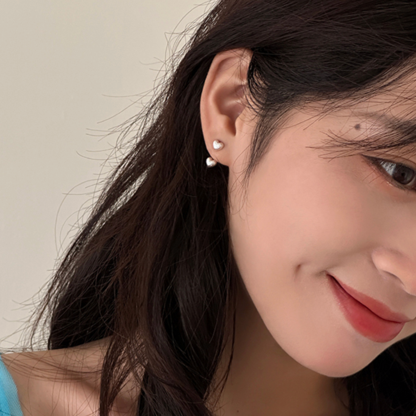 [sora'de] (925silver) Heart Earrings