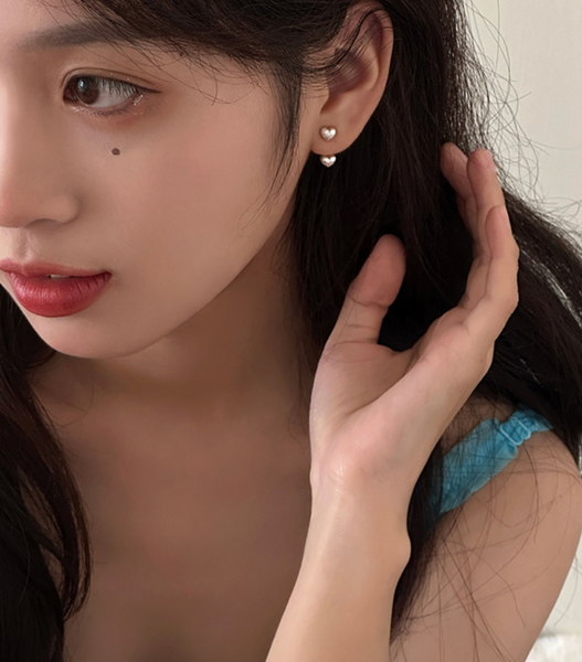 [sora'de] (925silver) Heart Earrings