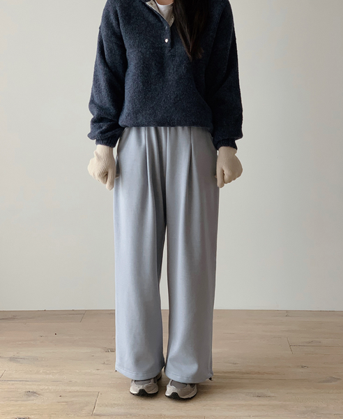 [SLOWAND] # SLOWMADE Winter Two Way Jogger Fleece-Lined Pants