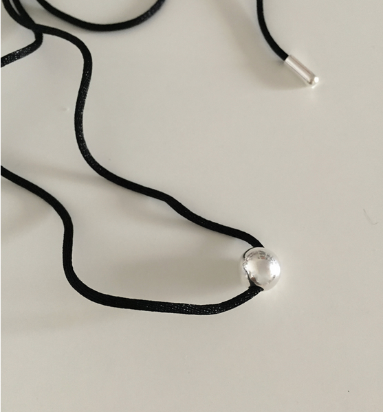 [moat] Silver Ball String Necklace (silver925)