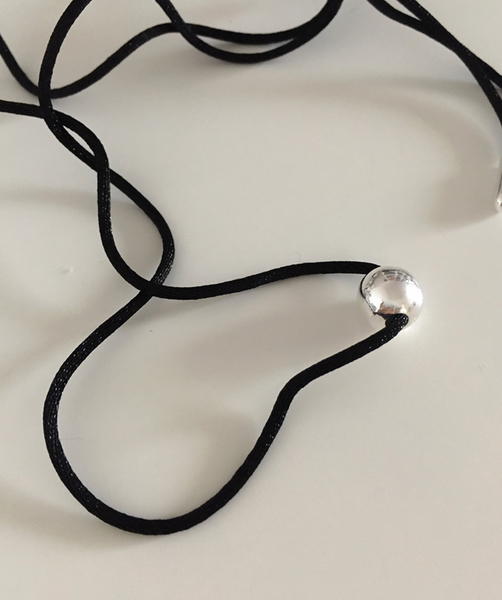 [moat] Silver Ball String Necklace (silver925)