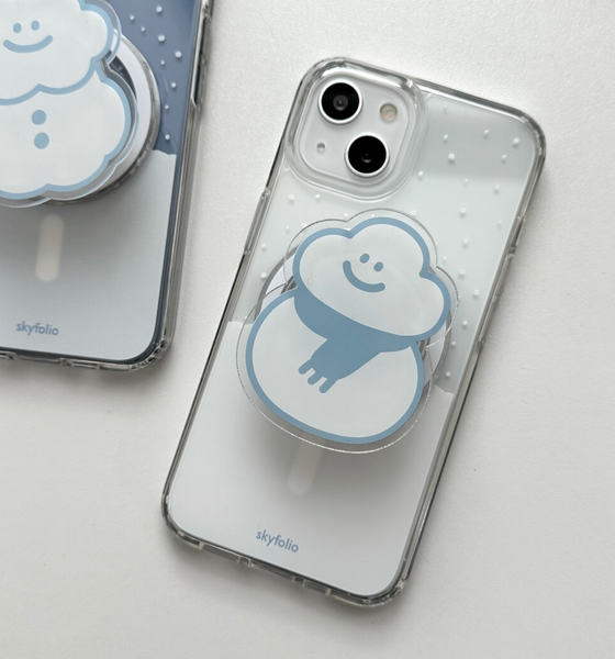 [skyfolio] Cloud Snowman MagSafe Clear Hard Phone Case