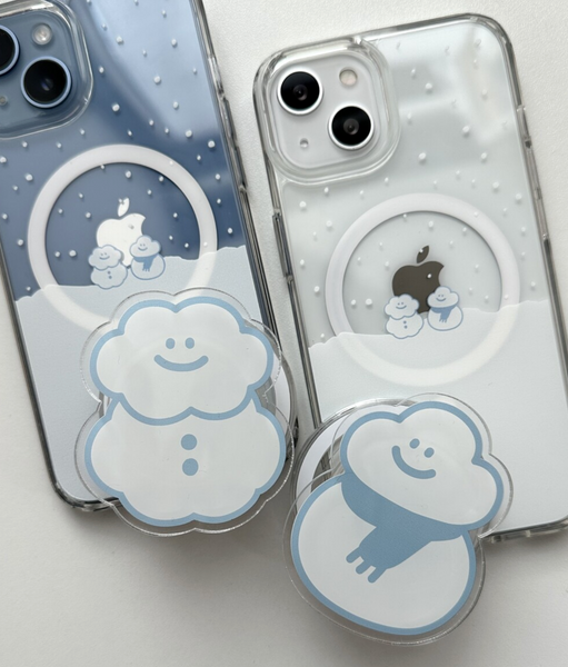 [skyfolio] Cloud Snowman MagSafe Clear Hard Phone Case