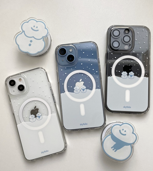 [skyfolio] Cloud Snowman MagSafe Clear Hard Phone Case