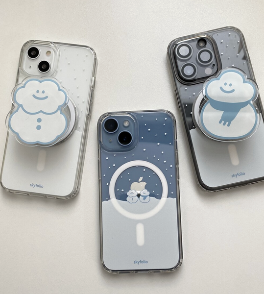 [skyfolio] Cloud Snowman MagSafe Clear Hard Phone Case