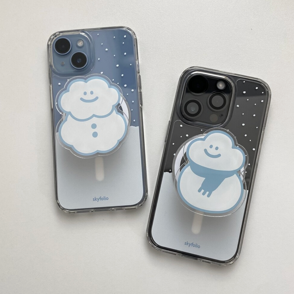 [skyfolio] Cloud Snowman MagSafe Clear Hard Phone Case