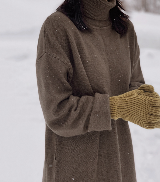 [SLOWAND] # SLOWMADE Smooth Washable Turtleneck Knit Dress