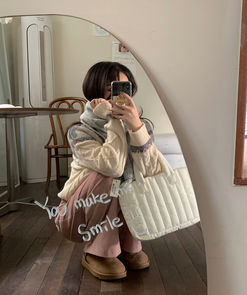 [GIRLS RECIPE] Wool 20% Ribbon Bear Wool Knit Cardigan