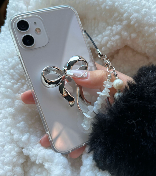 [Aicu Studio] Our Ribbon Bright Silver Phone Case (PRE-ORDER)