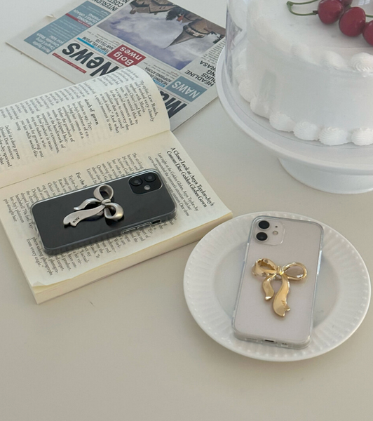 [Aicu Studio] Our Ribbon Silver Phone Case (PRE-ORDER)