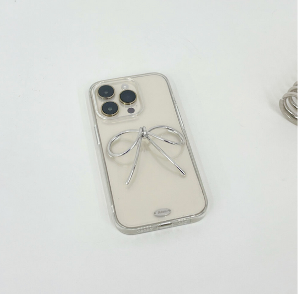 [Aicu Studio] Silver Ribbon Phone Case (PRE-ORDER)