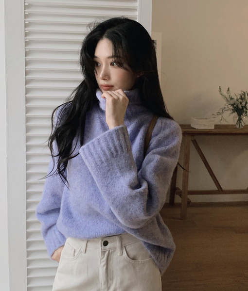 [SLOWAND] Soft Loose Fit Turtleneck Knitwear