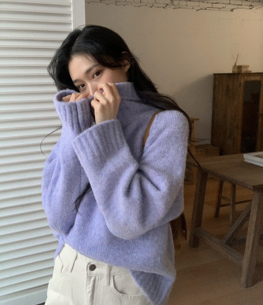 [SLOWAND] Soft Loose Fit Turtleneck Knitwear