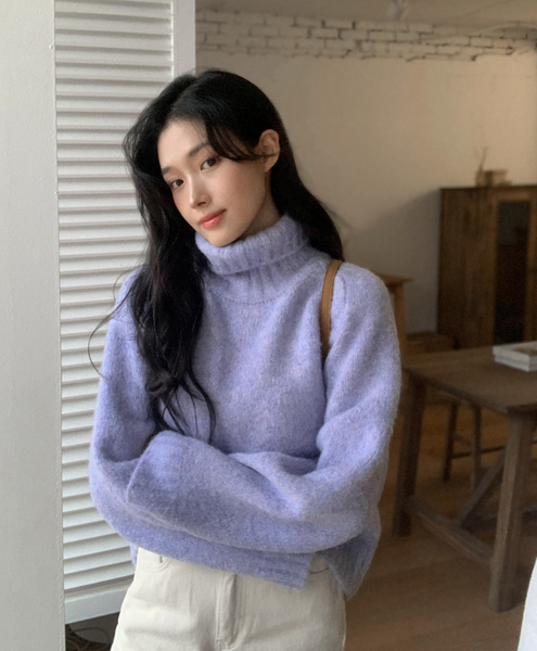 [SLOWAND] Soft Loose Fit Turtleneck Knitwear