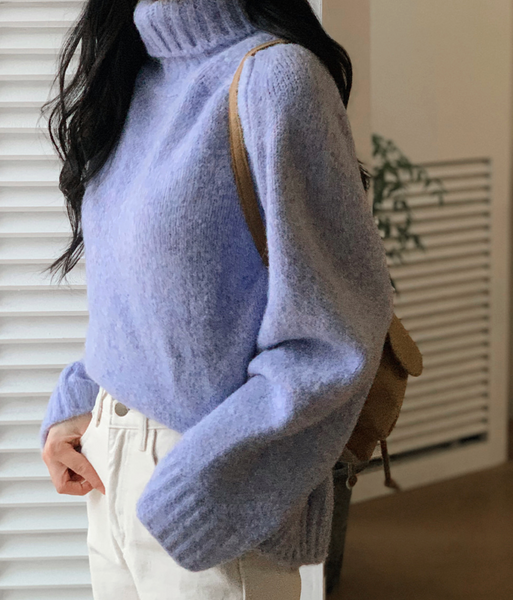 [SLOWAND] Soft Loose Fit Turtleneck Knitwear