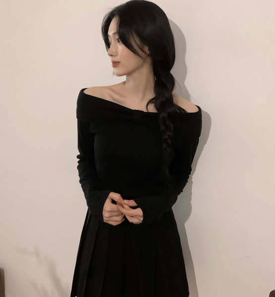 [SLOWAND] My Ribbon Off-Shoulder Top