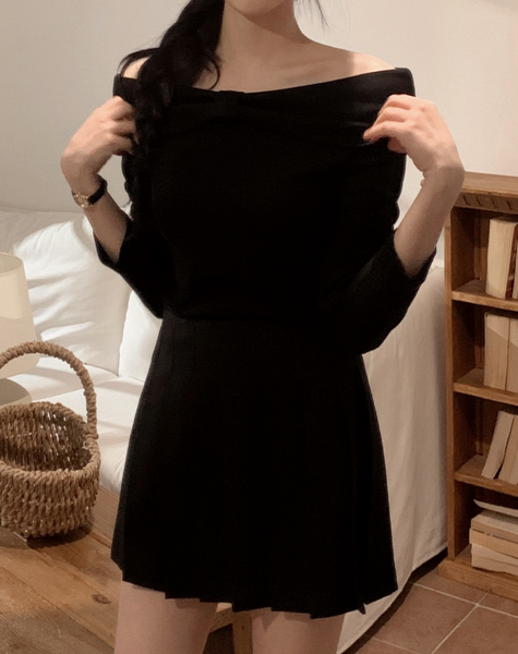 [SLOWAND] My Ribbon Off-Shoulder Top