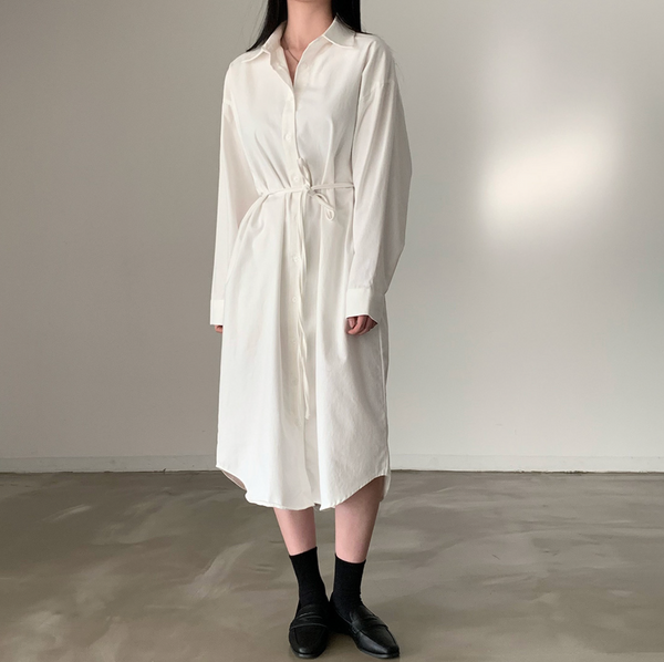 [CREAM CHEESE] Overfit Shirt Long Dress