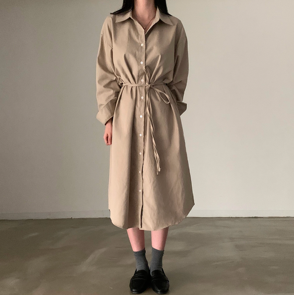 [CREAM CHEESE] Overfit Shirt Long Dress