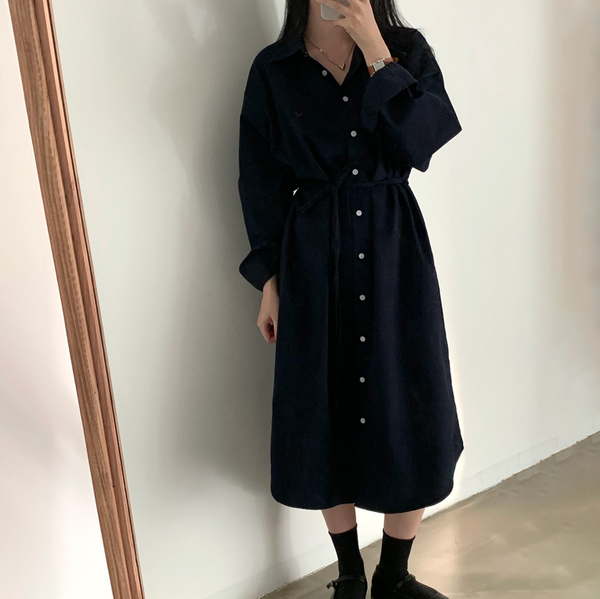 [CREAM CHEESE] Overfit Shirt Long Dress