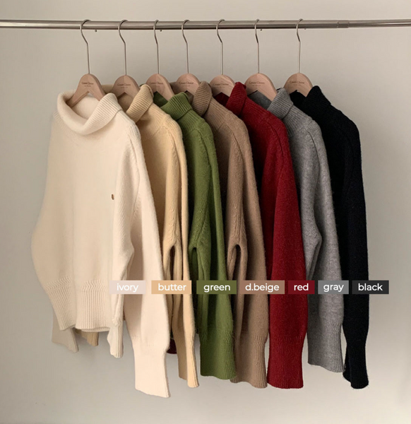 [CREAM CHEESE] Soft Turtleneck Knitwear