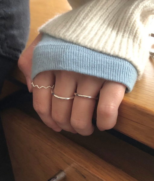 [DUNGEUREON] Simple Wave Silver Ring