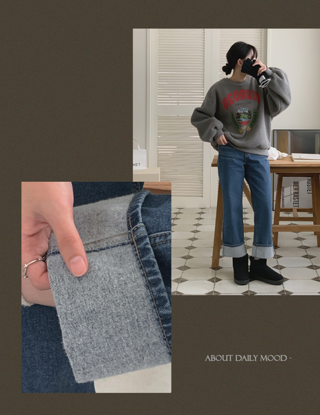 [FROM HEAD TO TOE] Rollup Wide Denim Pants