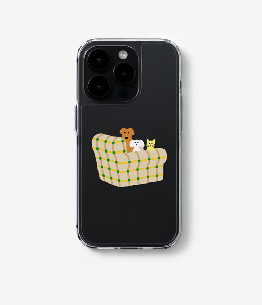 [WARMGREYTAIL] ARMCHAIR DOGS & CAT CLEAR CASE