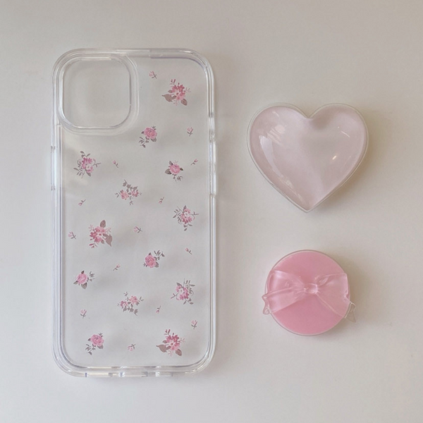 [Romantic Mood] Rose Letter Flower Clear Phone Case