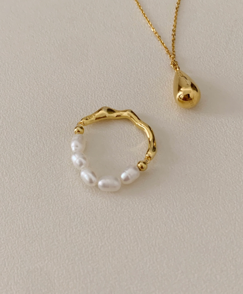 [SOYE PI-NE] (silver925) Mond Fresh Water Pearl Bold Ring