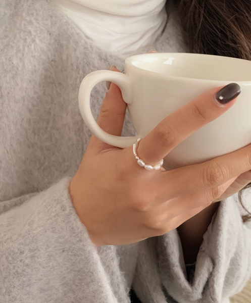 [SOYE PI-NE] (silver925) Mond Fresh Water Pearl Bold Ring