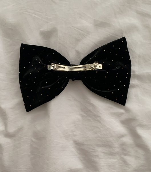 [SOYE PI-NE] Gold Ball Ribbon Velvet Hairpin