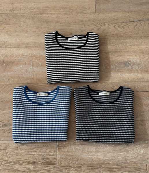 [SLOWAND] # SLOWMADE Holding Tight Stripe T-shirt