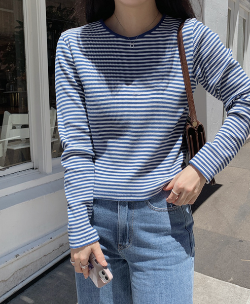 [SLOWAND] # SLOWMADE Holding Tight Stripe T-shirt