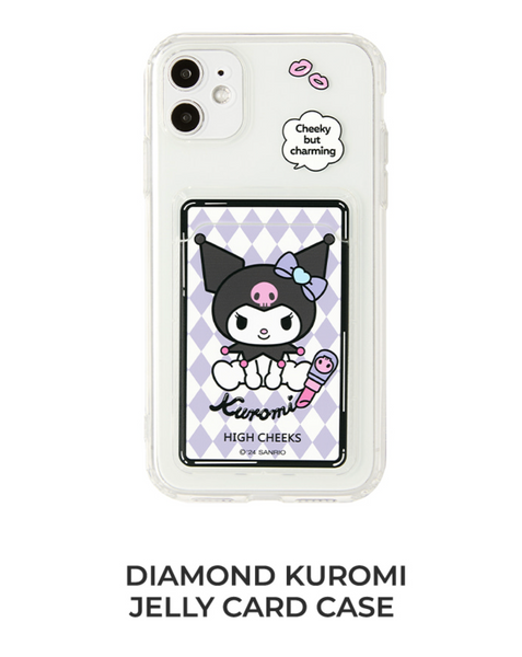 (現貨) - [HIGH CHEEKS] Diamond Kuromi Jelly Card Case (iphone 11)