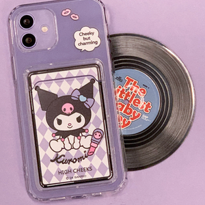 (現貨) - [HIGH CHEEKS] Diamond Kuromi Jelly Card Case (iphone 11)