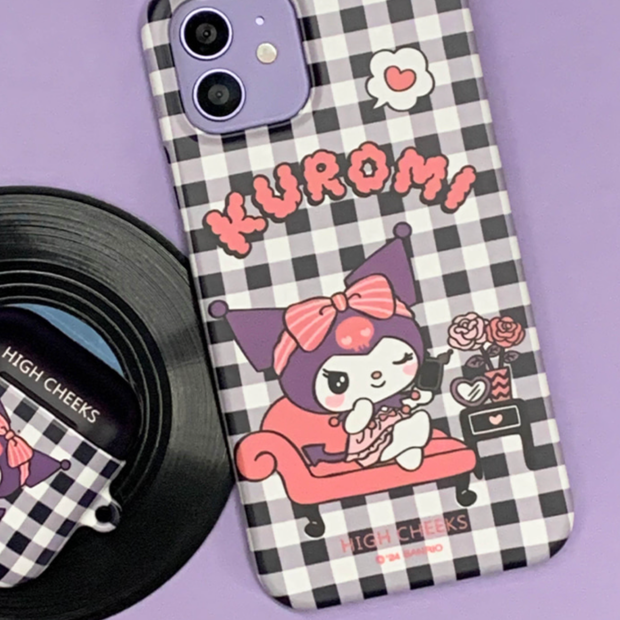 [HIGH CHEEKS] Check Kuromi Hard Case