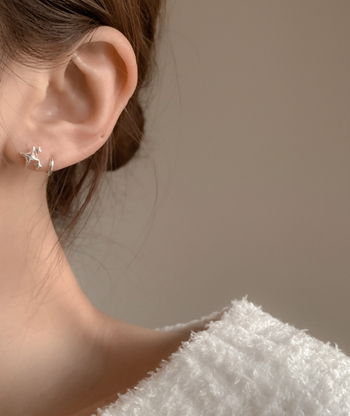 [moat] Point Cross Earring Collection (silver925)