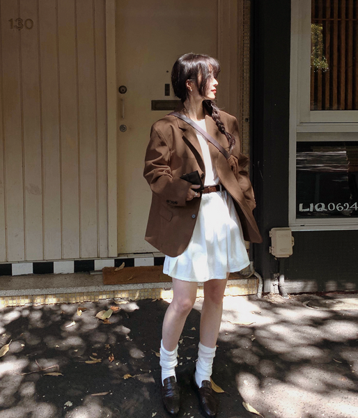 [SLOWAND] Vintage Oversized Fit Suede Jacket